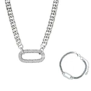 Harper Jewelry Cleo Choker Necklace & Bracelet Set in Silver